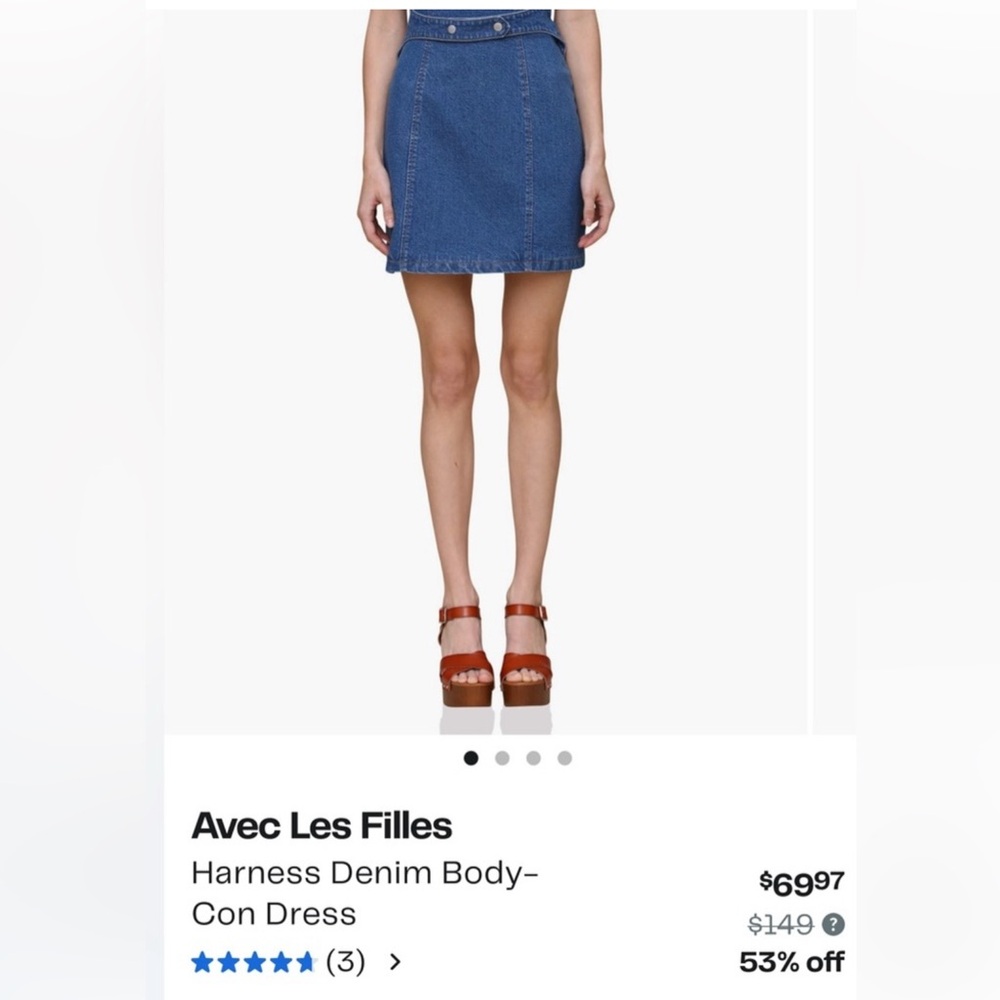 Avec Les Filles Blue Denim Dress - Picture 4 of 7
